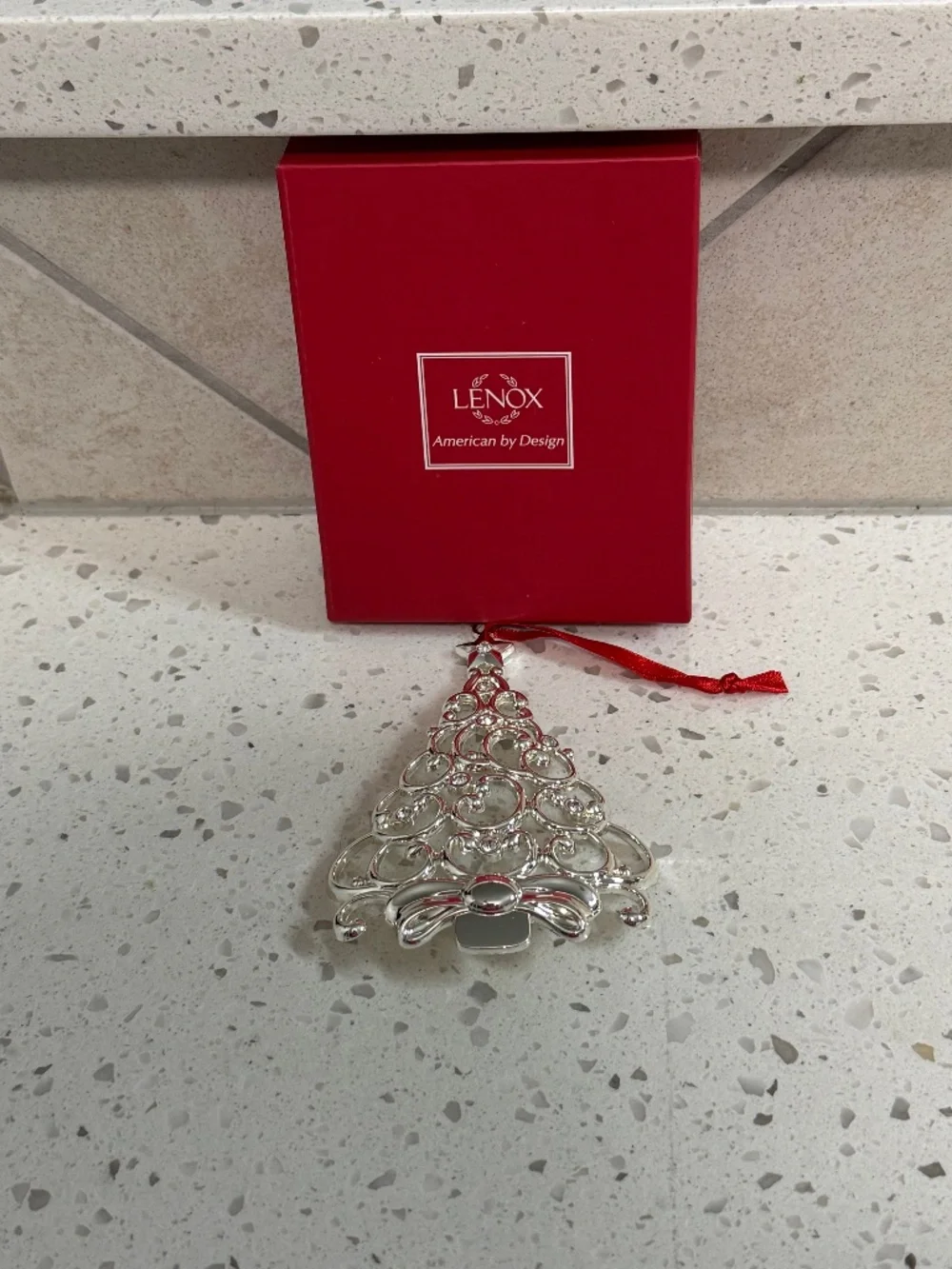 NIB Lenox Silver Christmas Ornaments